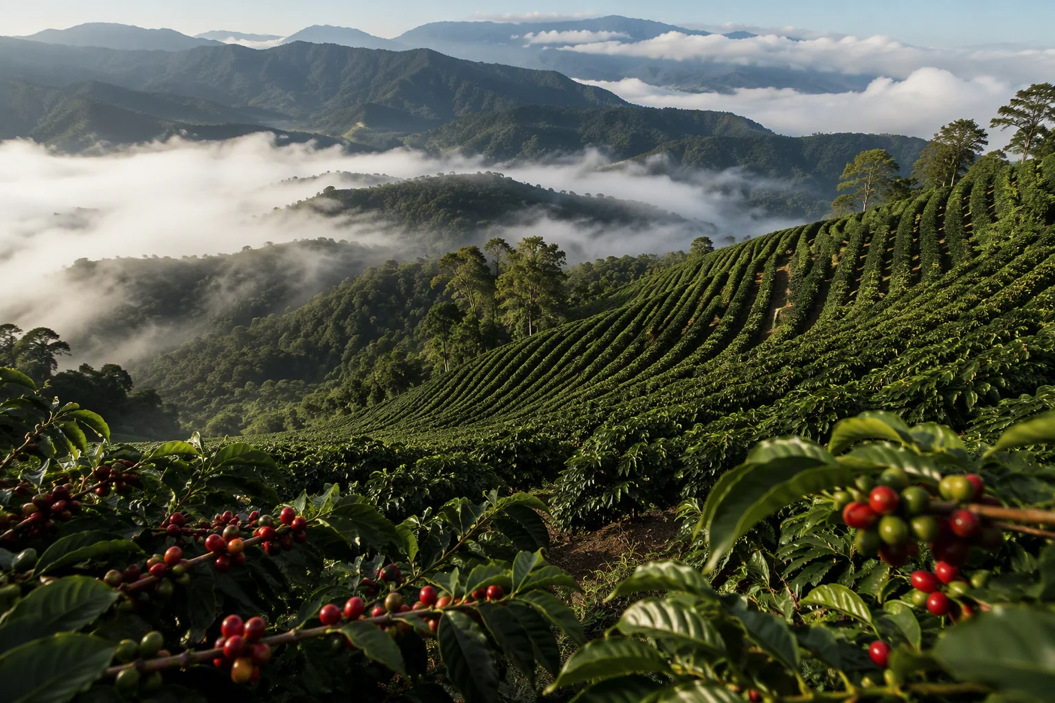 High-altitude coffee estate